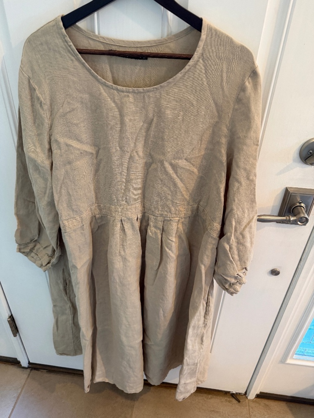 Gudrun Sjoden flax colored linen dress